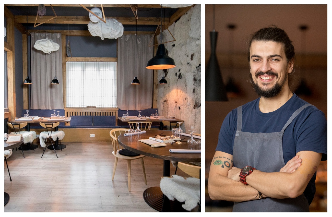 colaj foto cu restaurantul Noua si Chef Alex Petricean