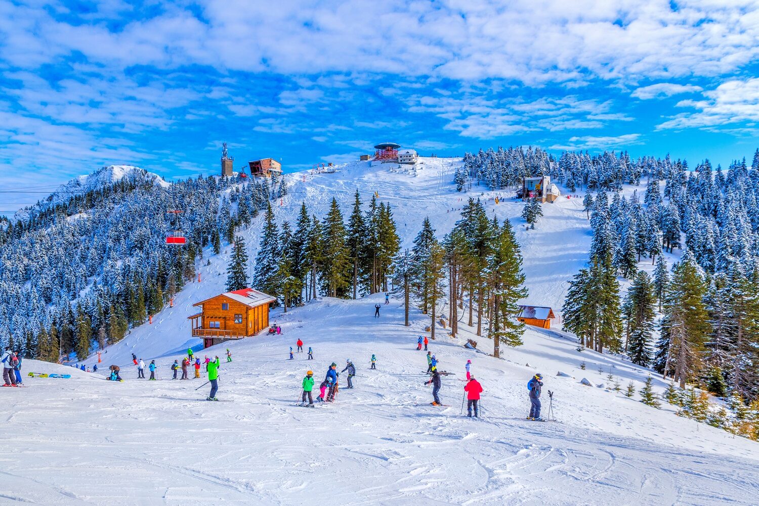 partia de ski din Poiana Brașov, iarna, privire de ansamblu
